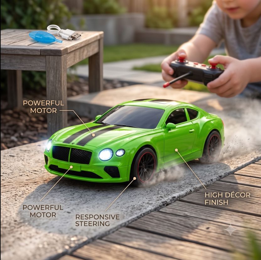 Pick N Nick Toys Bentley Green R/C Car - Image 4