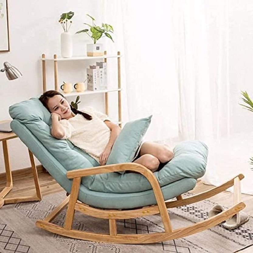 Artistic Wood Rocking Chair - Image 2