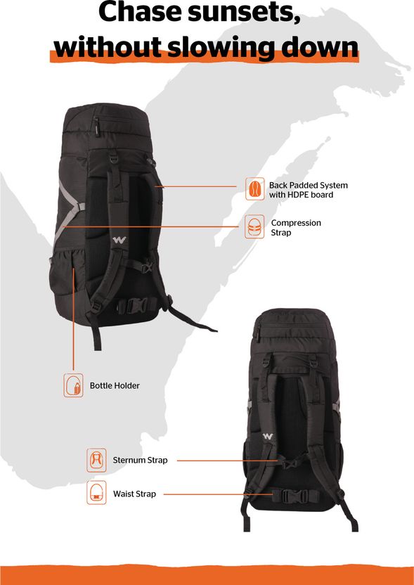 Wildcraft Howler 45L Black Rucksack - Image 4