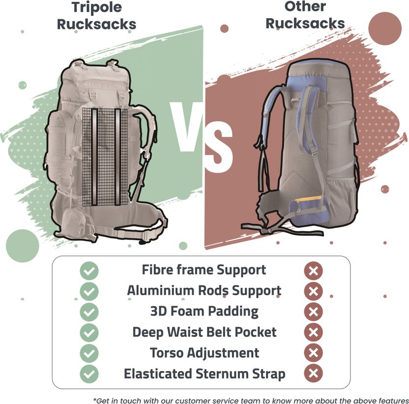 Tripole Colonel 95L Black Rucksack with Detachable Day Pack - Image 4
