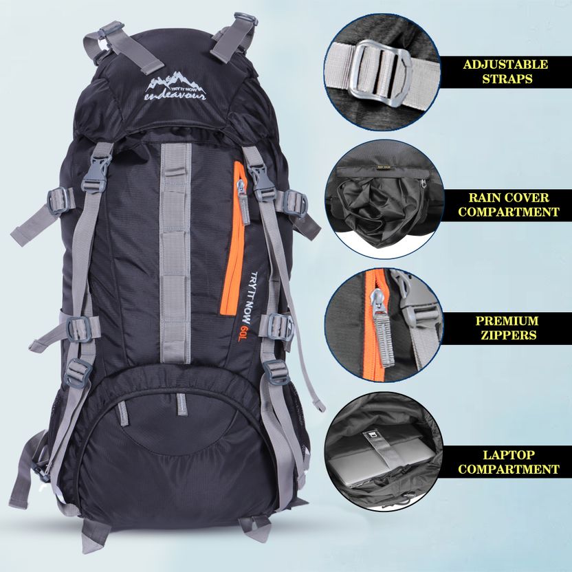 Endeavour Snow Rucksack 60L Black - Image 2