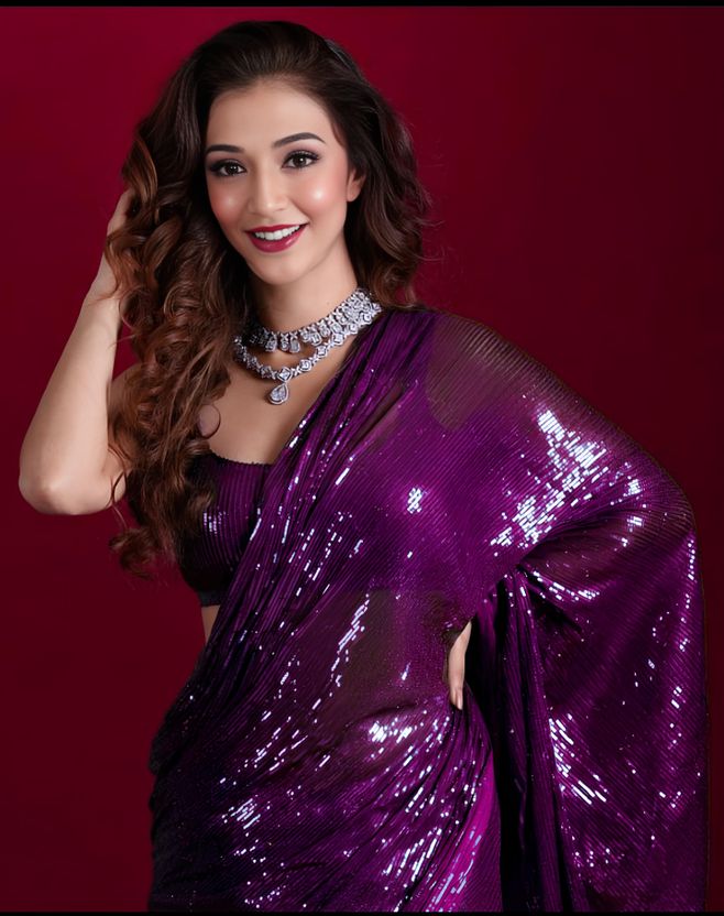 BALAJI TEXTILES एम्ब्रॉइडरेड बॉलीवुड आर्ट सिल्क साड़ी (नीला) - Image 3