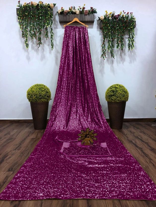 BALAJI TEXTILES एम्ब्रॉइडरेड बॉलीवुड आर्ट सिल्क साड़ी (नीला) - Image 5
