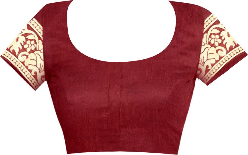 Shoppershopee Woven Kanjivaram Silk Blend Saree (Maroon) - Image 3