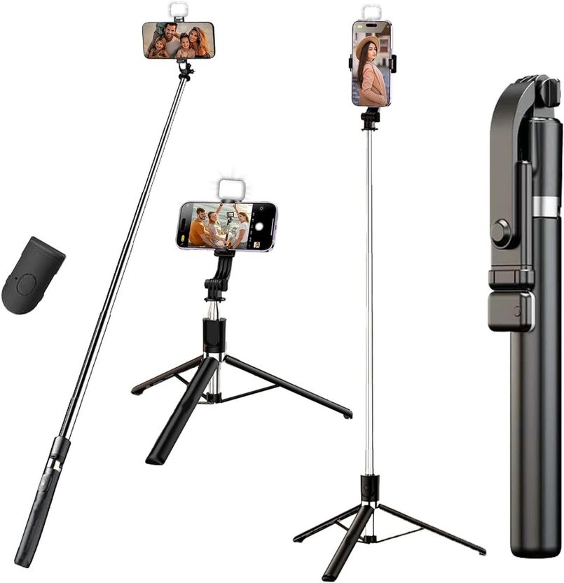 DigiPrints Extendable Selfie Stick Wireless Remote Tripod - Image 1