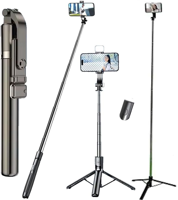 Hold 63" Selfie Stick Tripod with Fill Light - Image 1
