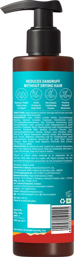 Pilgrim Australian Tea Tree Anti Dandruff Shampoo 200ml - Image 8