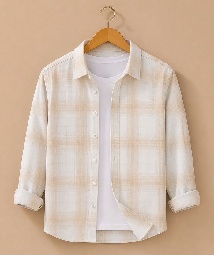 S-LINE Men Light Green Checkered Shirt - Image 5
