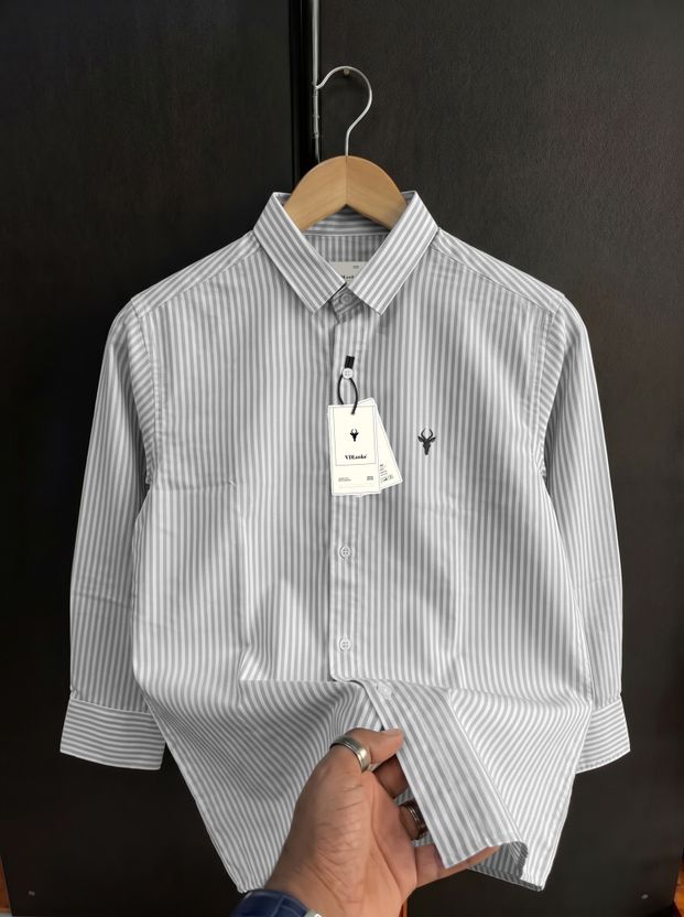 vdlooks Men Pink Striped Casual Shirt - Image 8