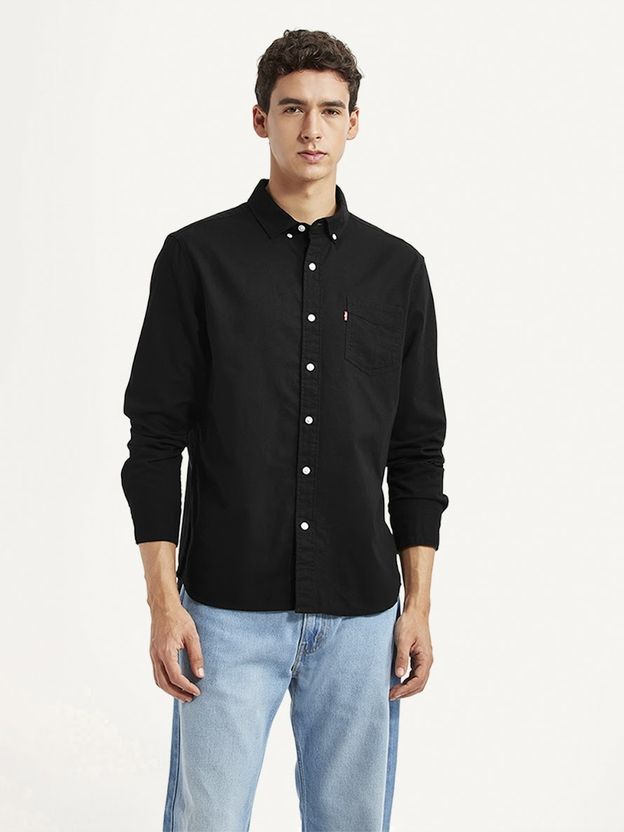 Levi's Men Slim Fit Solid Button Down Shirt - Image 1