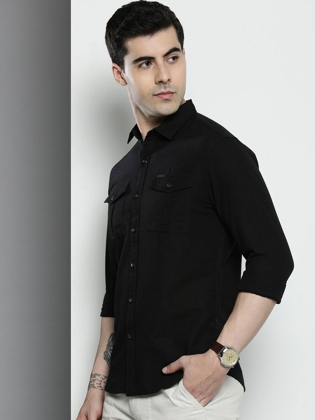 The Indian Garage Co. Men Regular Fit Solid Shirt - Image 5