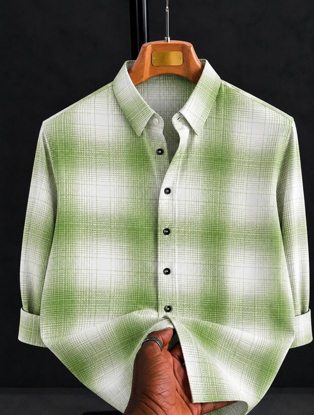 Solbiza Men Checkered White Blue Shirt - Image 5