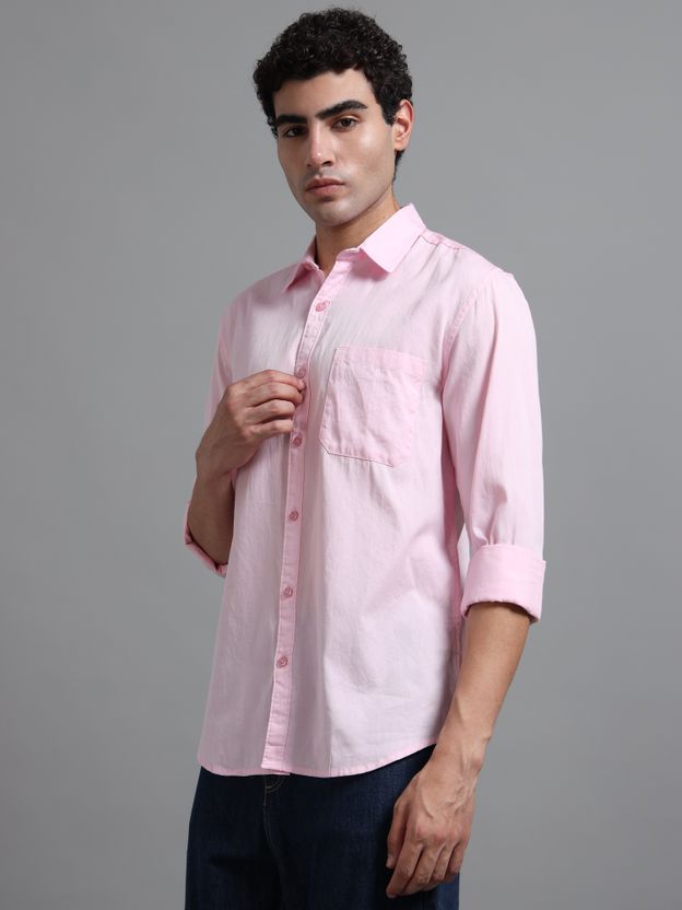Proword Men Pink Casual Shirt - Image 3
