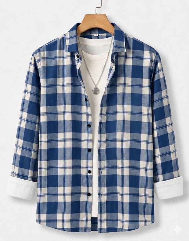 JACKBELLA Men Grey Checkered Casual Shirt - Image 2