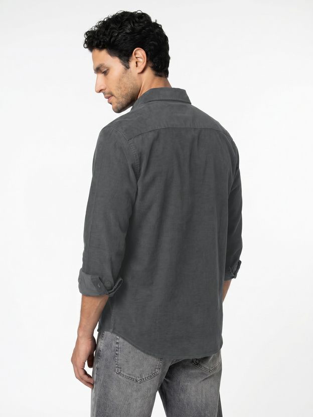 Urbano Men Grey Casual Shirt - Image 3