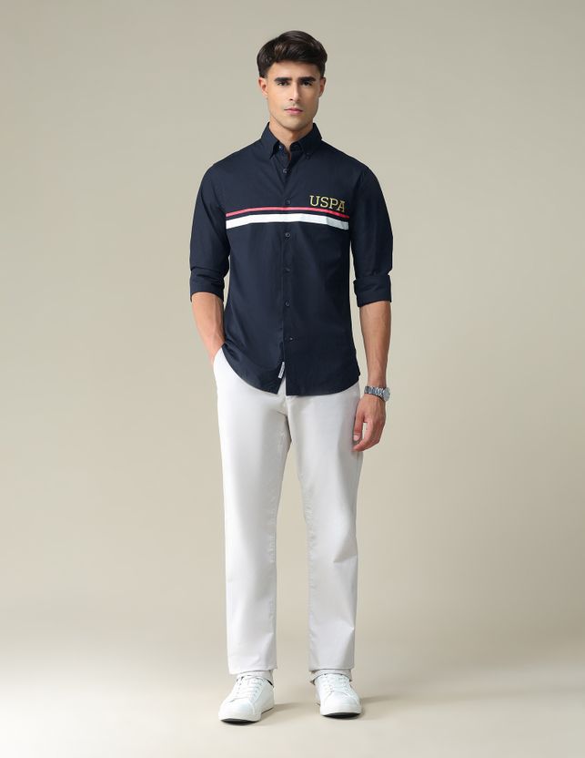 U.S. POLO ASSN. Men Slim Fit Striped Shirt - Image 3
