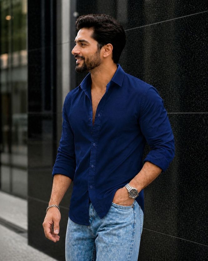 Vayu Men Blue Casual Shirt - Image 3