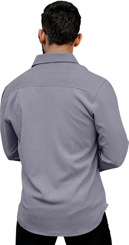 Khushi Men Grey Casual Shirt - Image 3