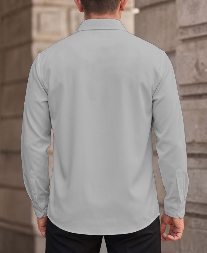 DARKMODE Men Solid Casual White, Black Shirt - Image 3