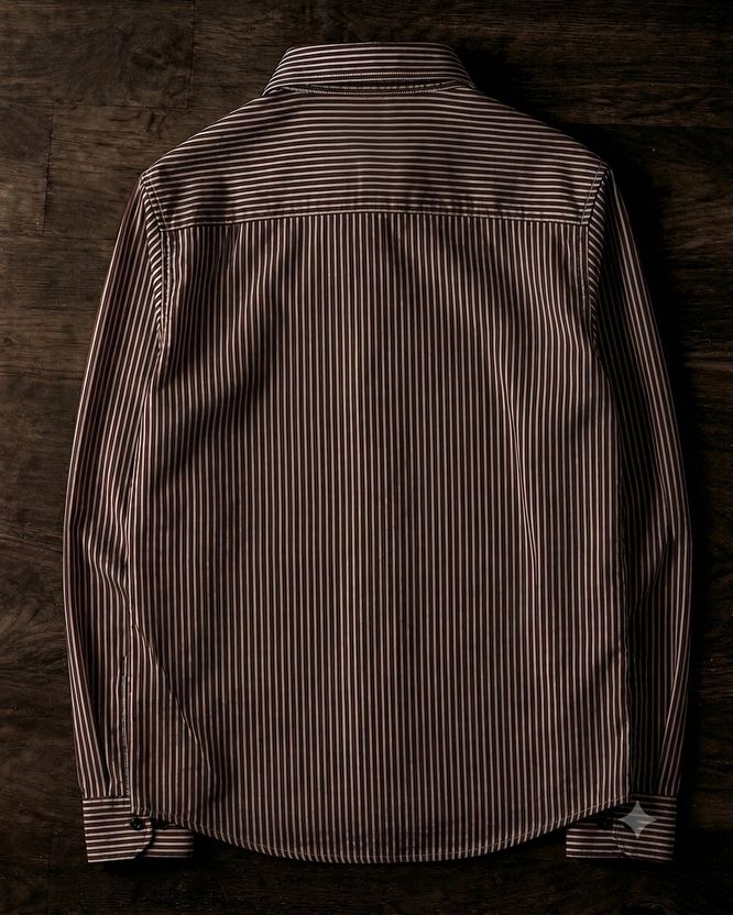 JACKBELLA Men Striped Casual Brown Shirt - Image 2