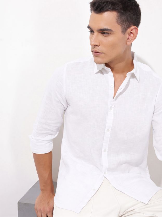 SHIRTZONE Men Solid Casual Light Blue Shirt - Image 7