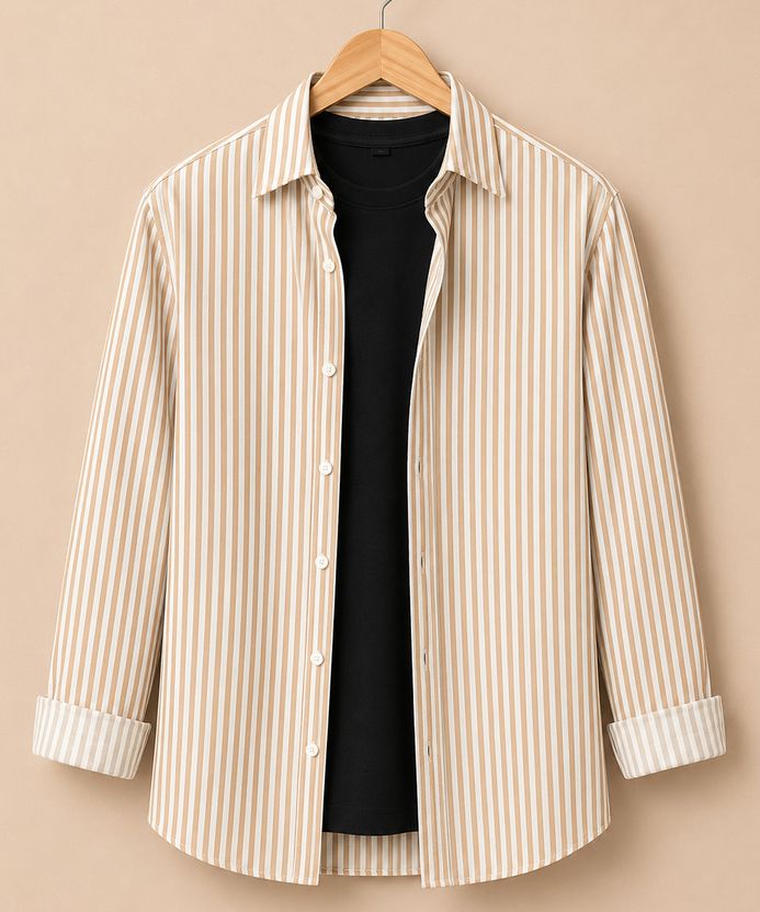 RODEIZ Men Striped Casual White, Grey Shirt - Image 9