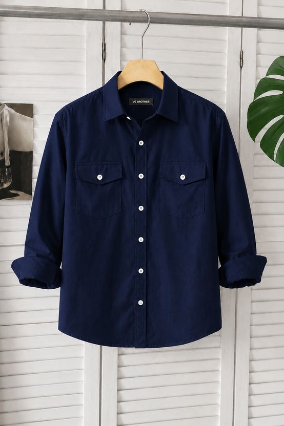 spela Men Regular Fit Solid Spread Collar Casual Shirt - Image 1