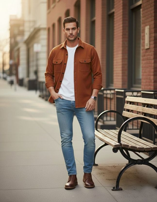 Styles Thief Men Orange Casual Shirt - Image 5