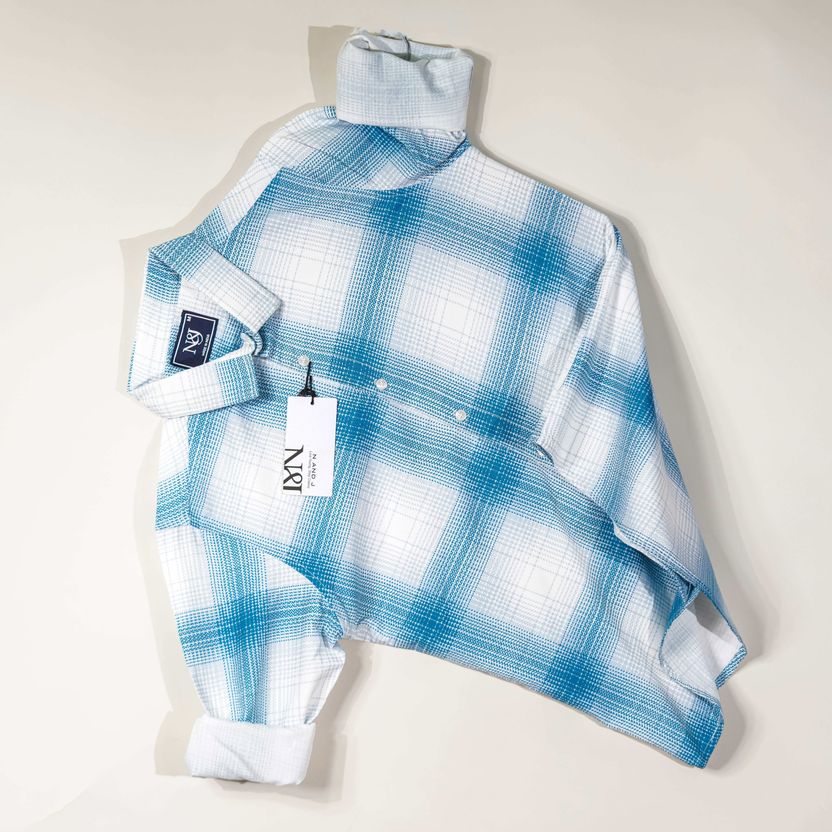 N AND J Men Checkered Casual Black, White Shirt - Image 3