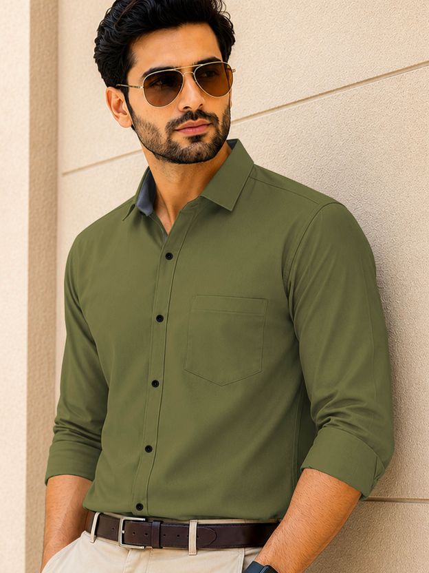VeBNoR Men Solid Casual Grey Shirt - Image 9