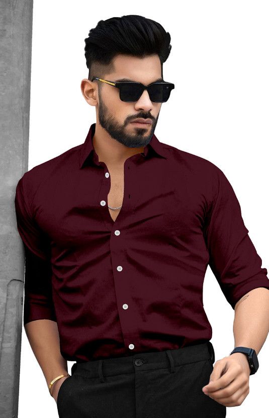 RAFSON Men Regular Fit Solid Spread Collar Formal Shirt - Image 3