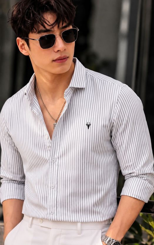 spela Men Regular Fit Striped Shirt - Image 6