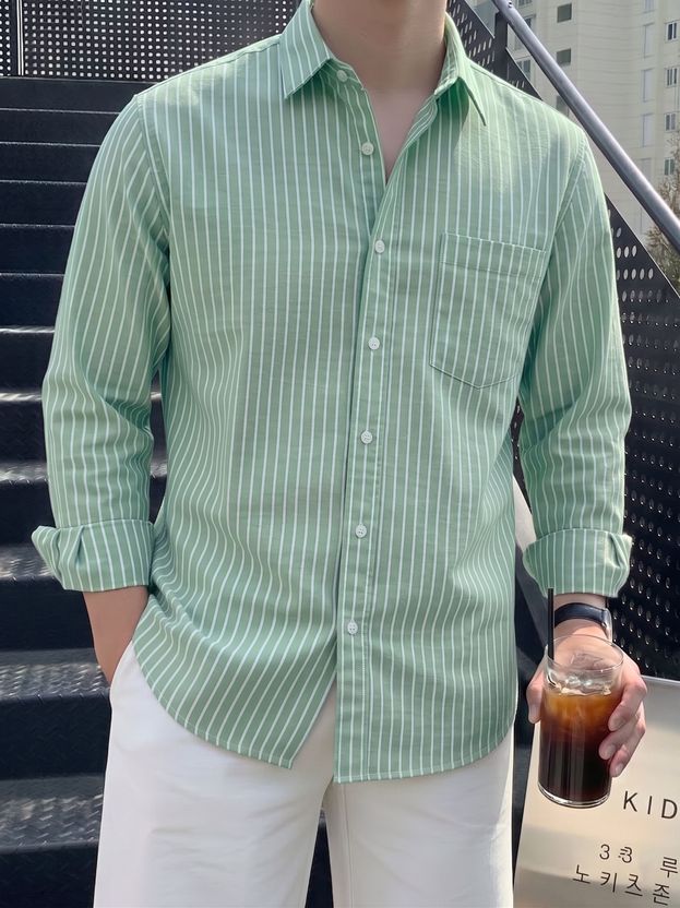 indossare Men Yellow Striped Casual Shirt - Image 4