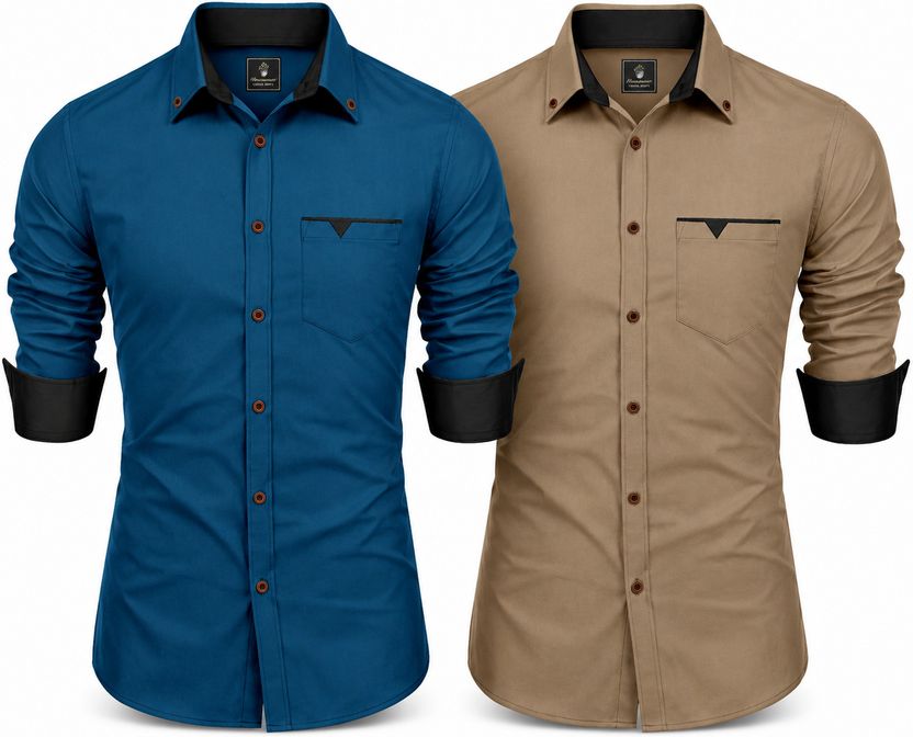 XOMLAXO Men Cream Pink Shirt - Image 10
