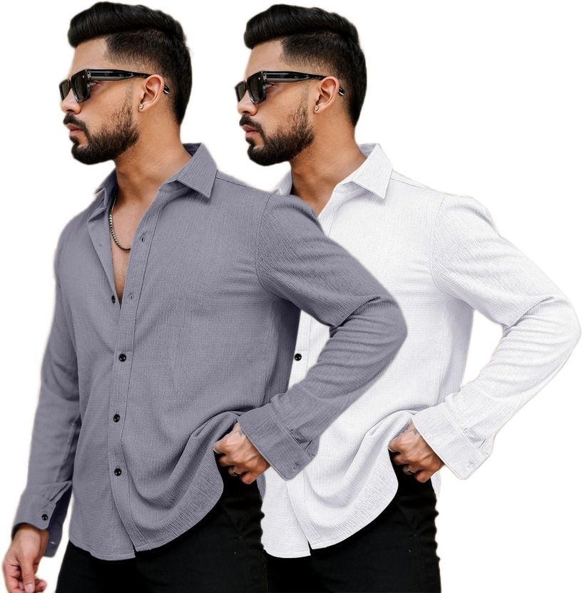 Khushi Men Grey Casual Shirt - Image 1