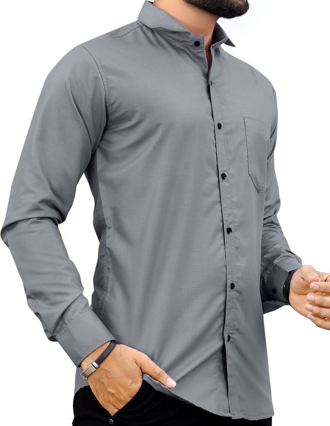 NIVICK Men Grey Formal Shirt - Image 3