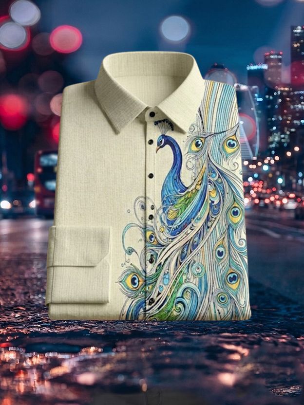 jnm Men Regular Fit Printed Spread Collar Shirt - Image 1