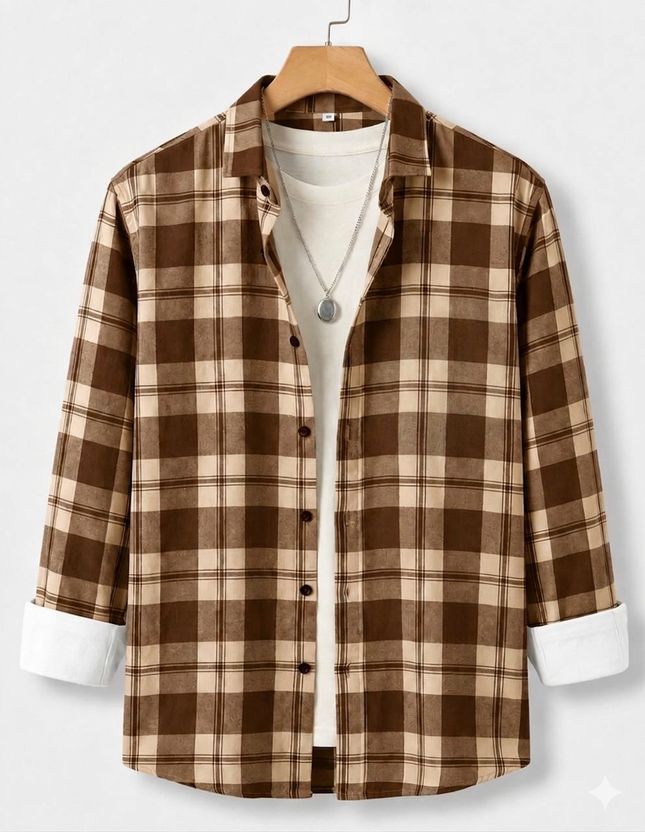 JACKBELLA Men Grey Checkered Casual Shirt - Image 3