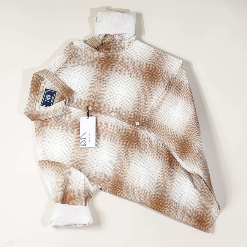 N AND J Men Checkered Casual Black, White Shirt - Image 4