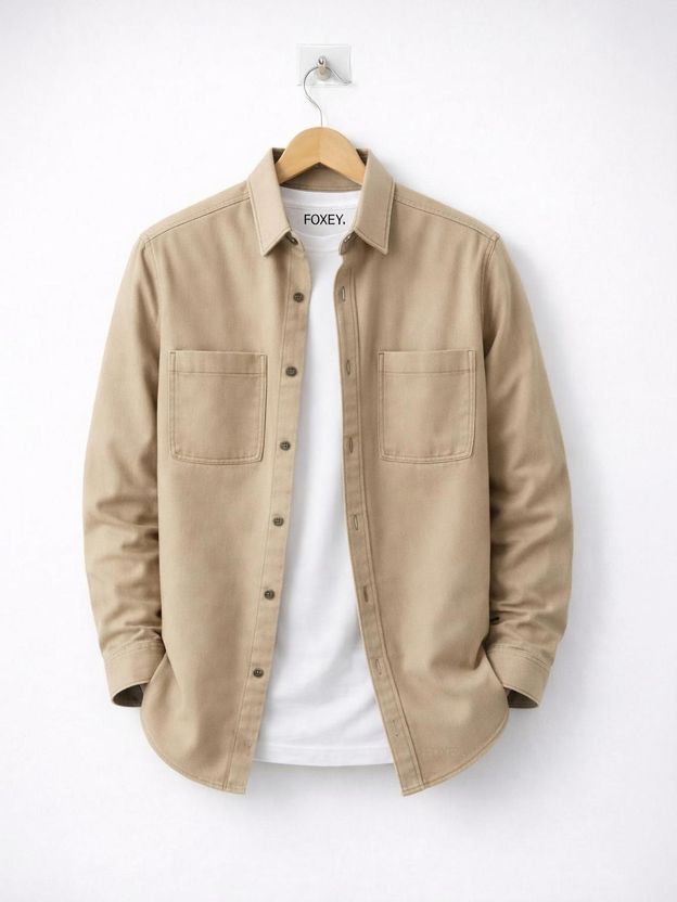 FOXEY Men Solid Casual Brown Shirt - Image 7