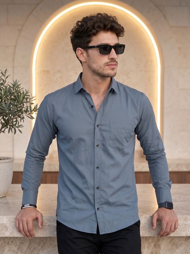 NIVICK Men Grey Formal Shirt - Image 10