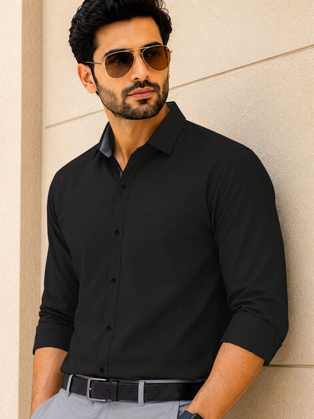 VeBNoR Men Solid Casual Grey Shirt - Image 10