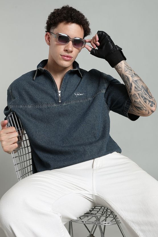 FOUL CHILD Men Boxy Fit Washed Spread Collar Shirt - Image 5