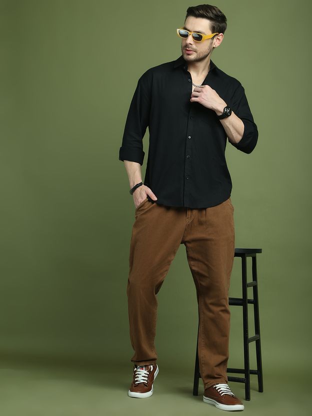Roadster Men Black Solid Casual Shirt - Image 5