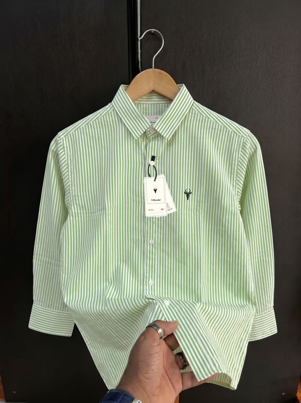 vdlooks Men Pink Striped Casual Shirt - Image 7