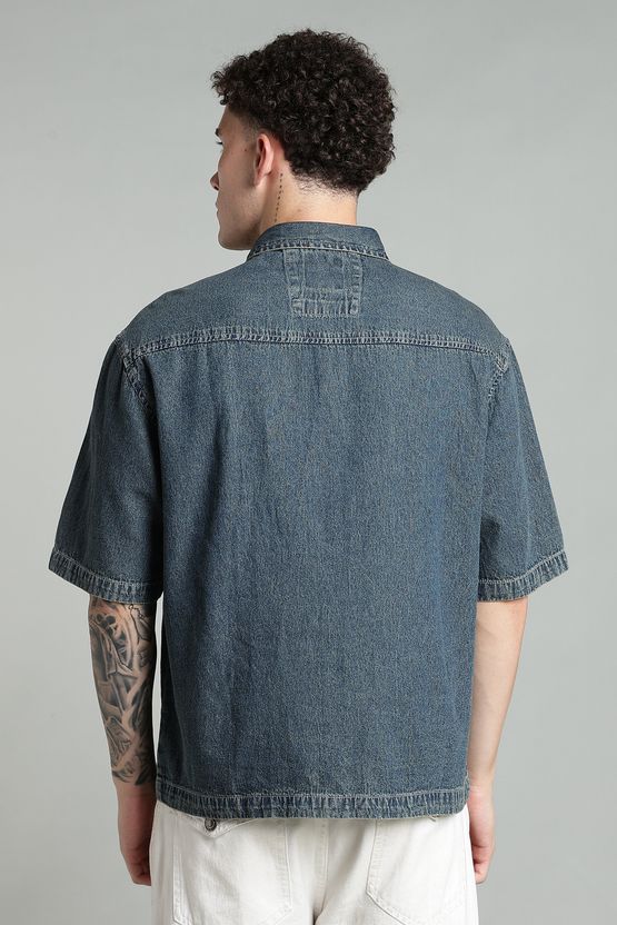 FOUL CHILD Men Boxy Fit Washed Spread Collar Shirt - Image 2