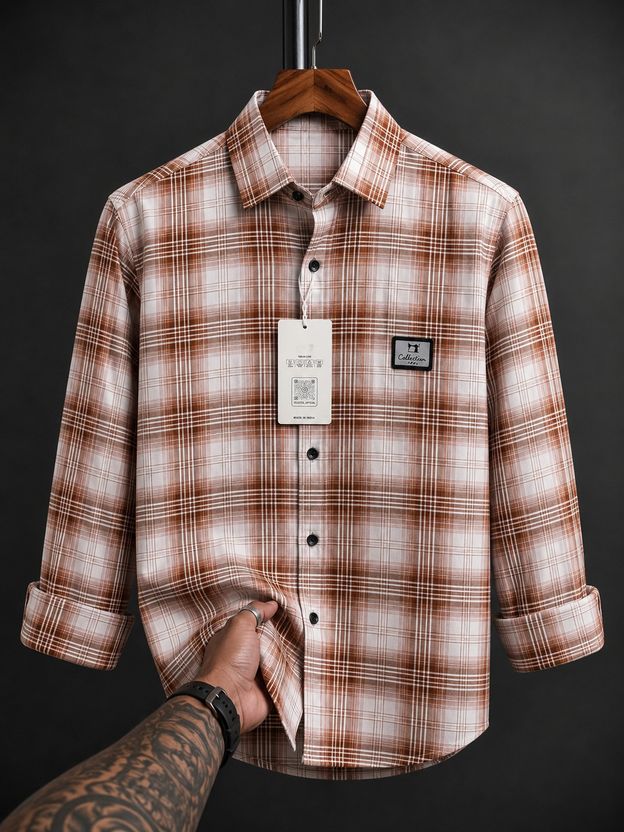 VELLOSTA Men Dark Green Checkered Shirt - Image 5