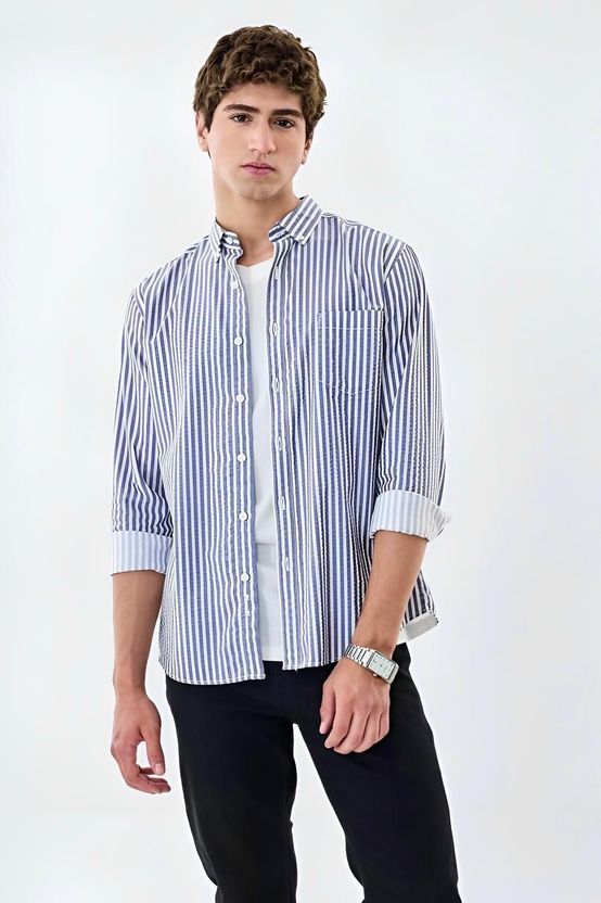 RODEIZ Men Striped Casual Green, White Shirt - Image 10