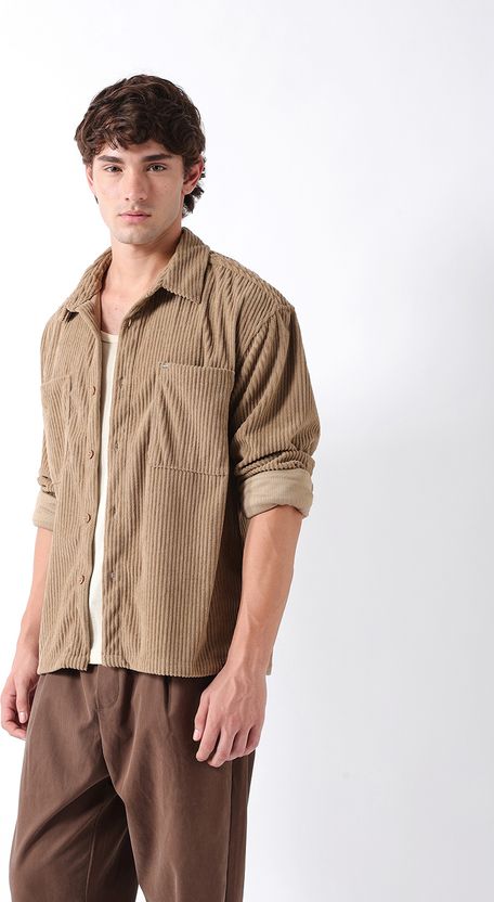THE BEAR HOUSE Men Striped Casual Beige Shirt - Image 3