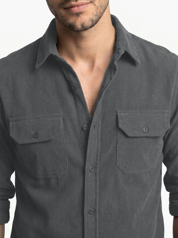 Urbano Men Grey Casual Shirt - Image 6